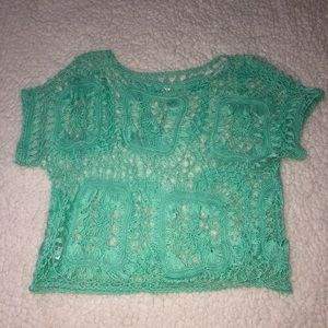 Mint green crotchet top